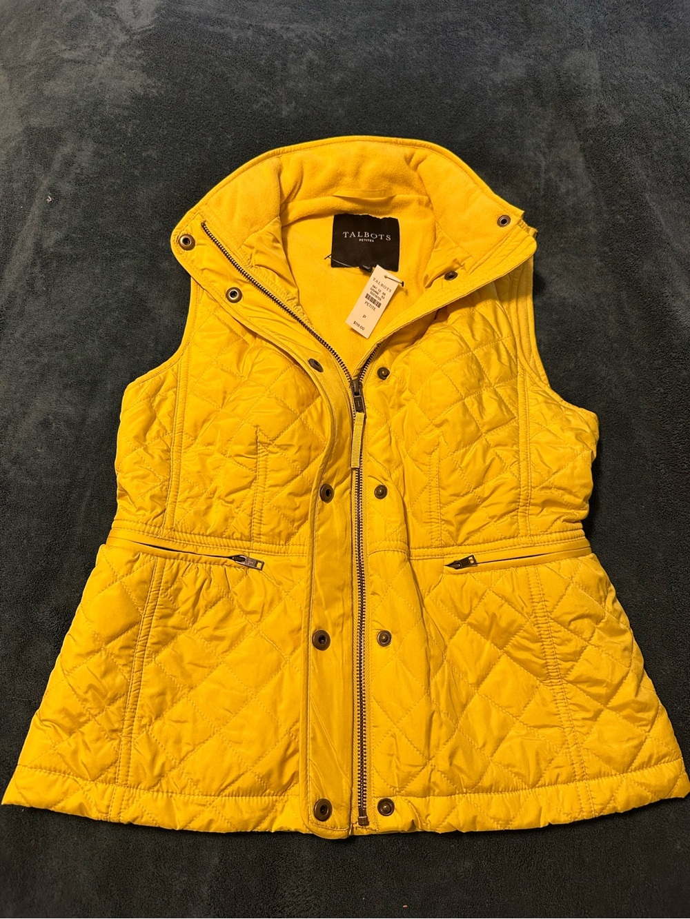 Talbots Sunflower Yellow Quilted Puffer Vest